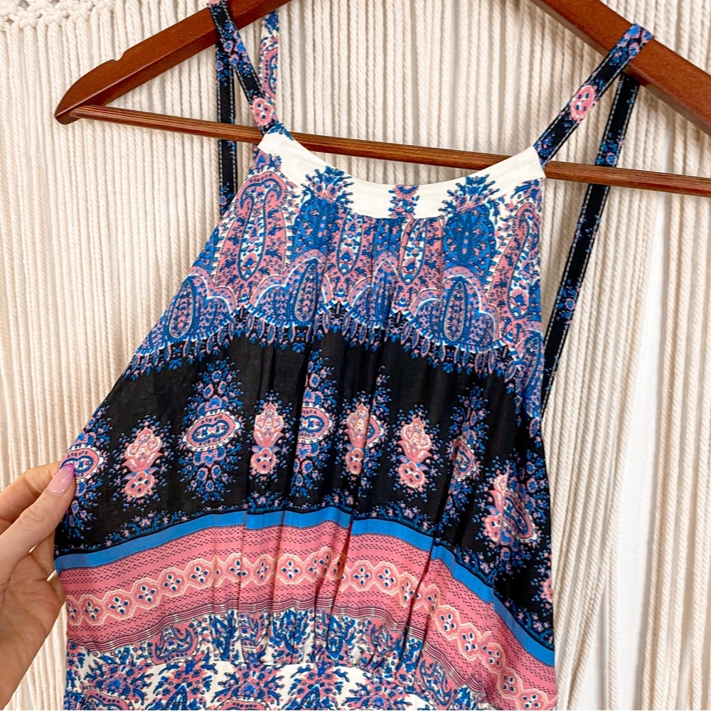Lulu's Learn To Fly Cutout Boho Printed Flowy Max… - image 2